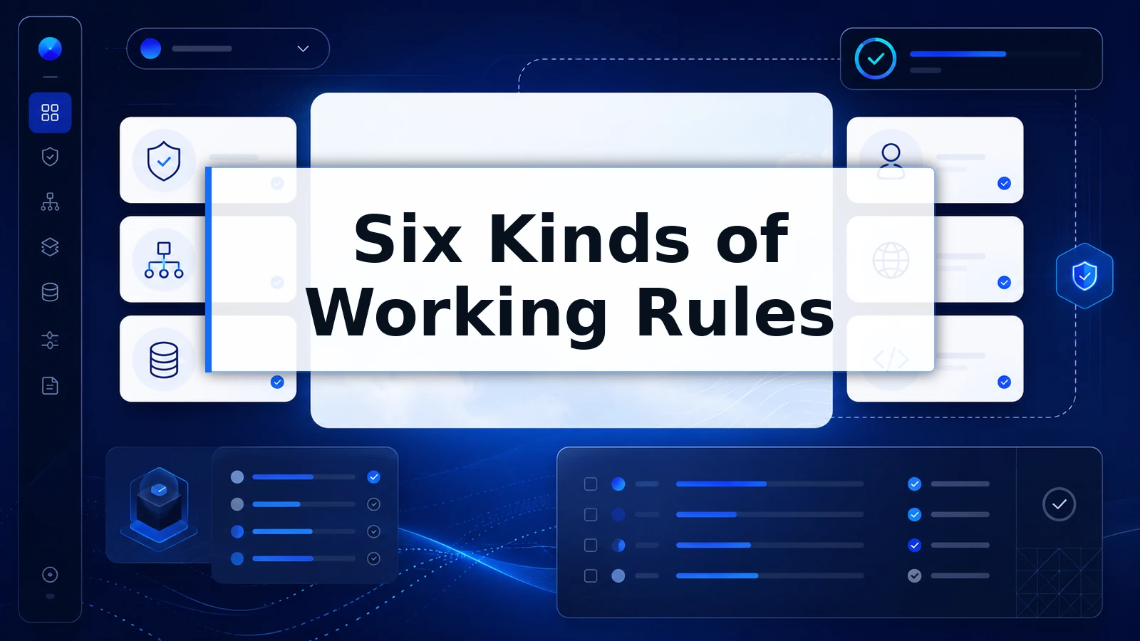 Six types of AI rules: workspace, project, brand, compliance, model-use, and tool-use.