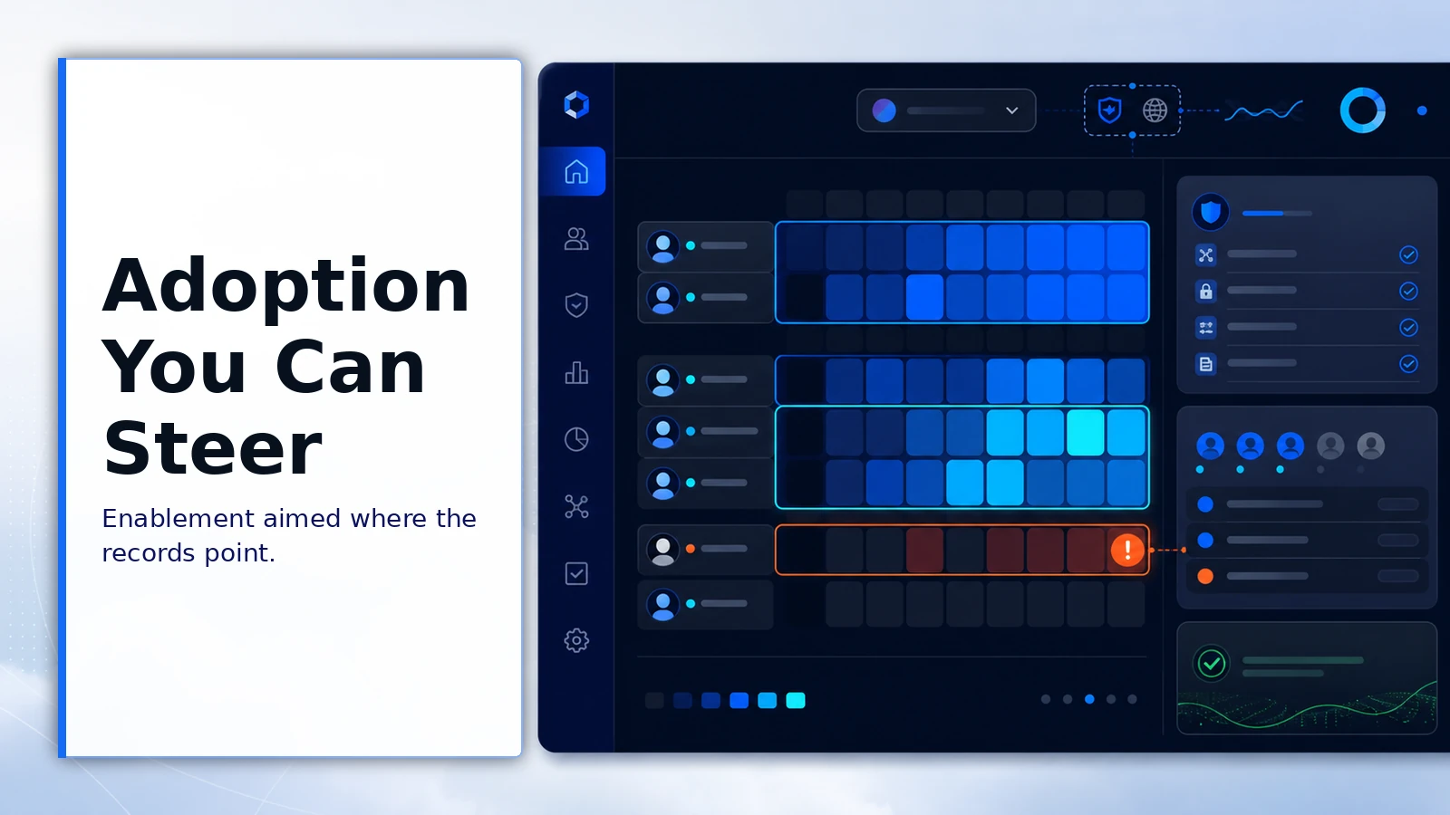 Team adoption heatmap built from AI usage records.