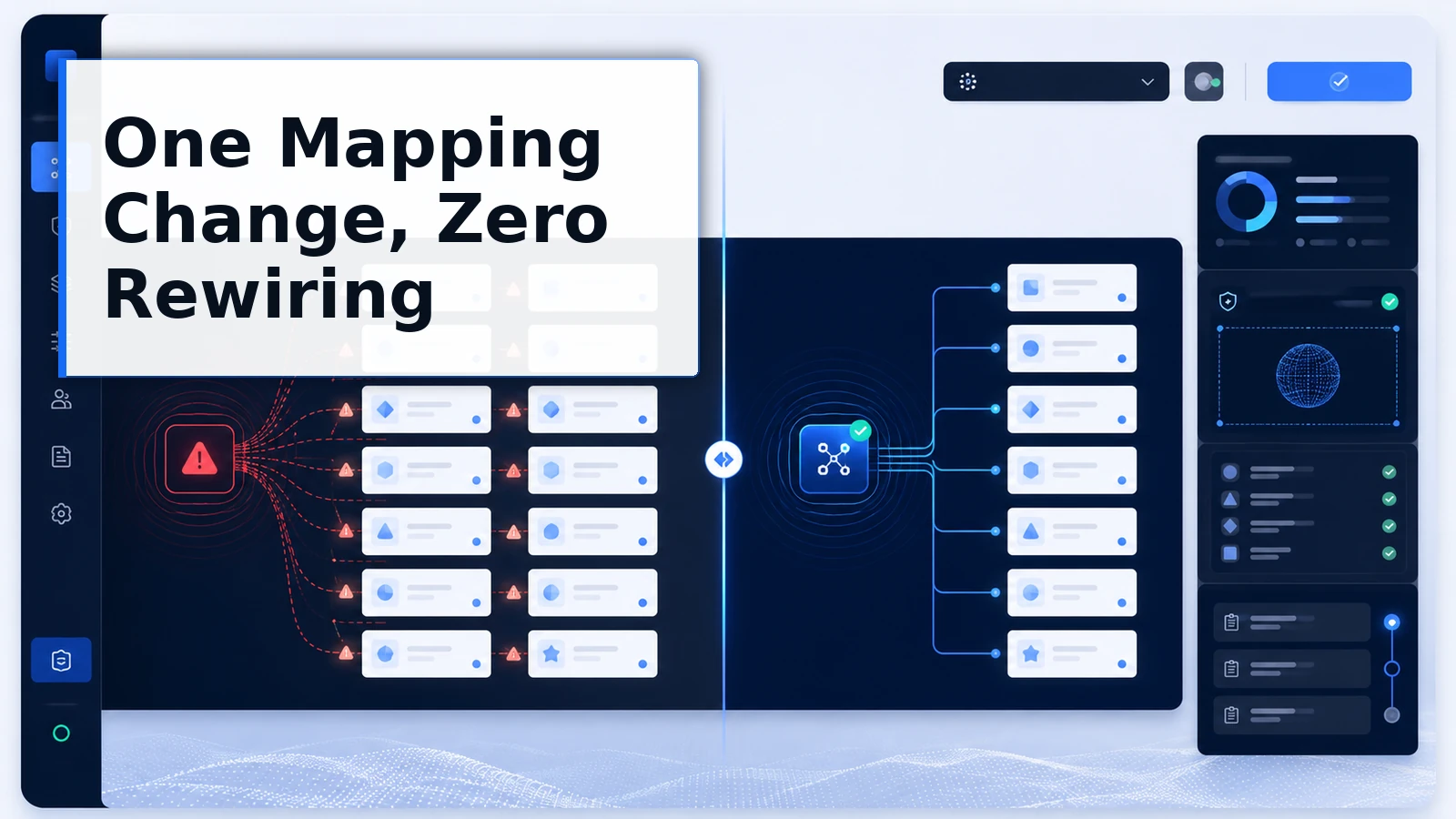 One central mapping change absorbing a model deprecation across all workflows.